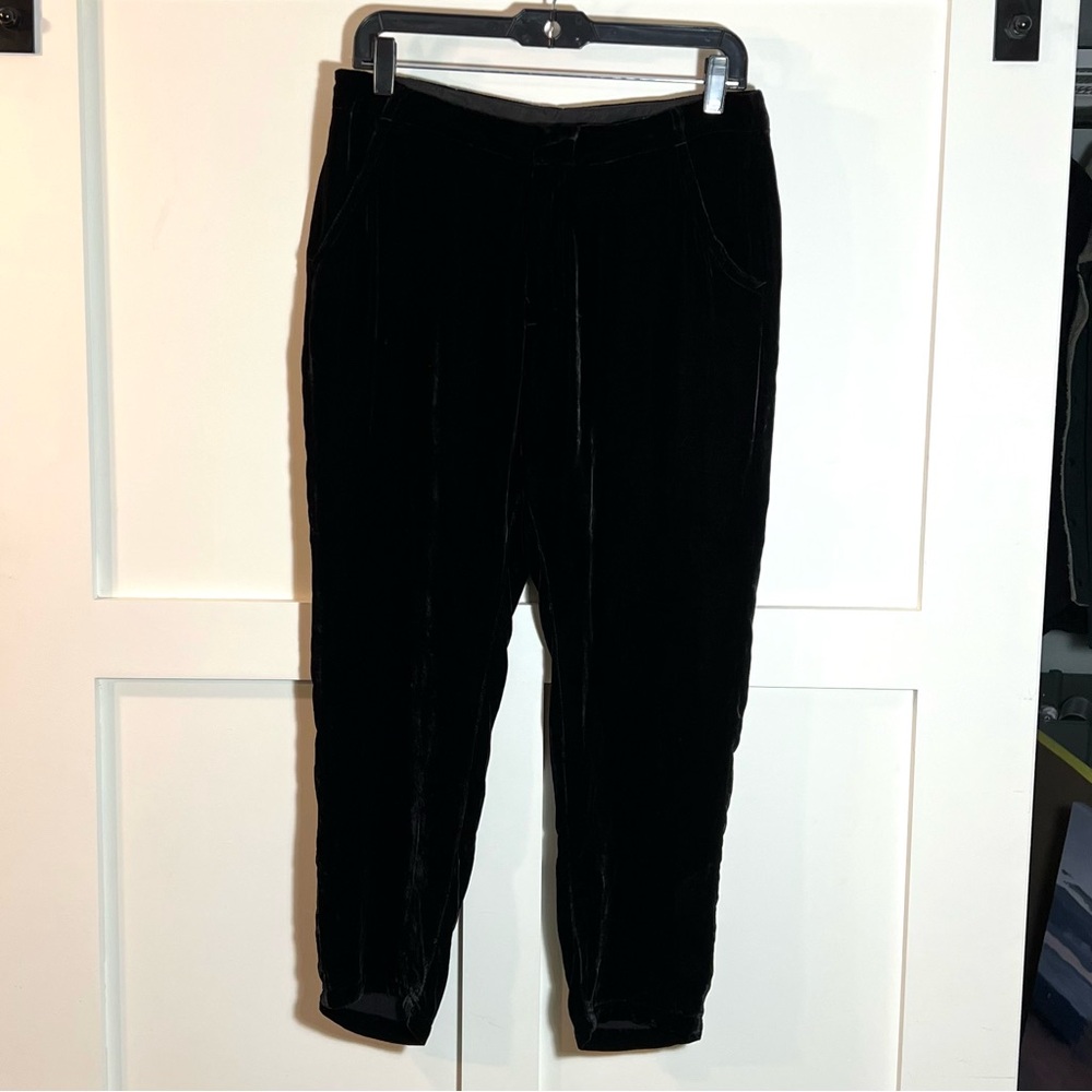 Free people black velvet trousers